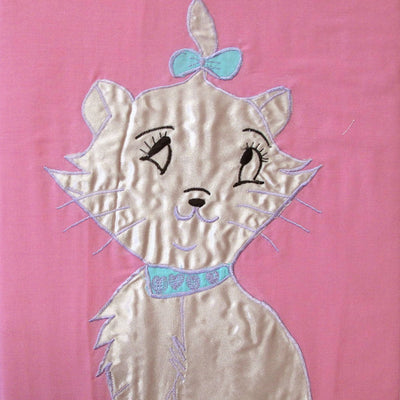 Kitty Cat Embroidered Quilt Cover Set Single Payday Deals