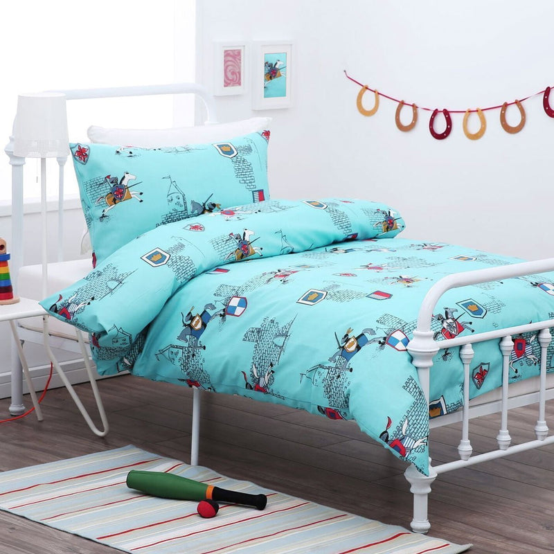 Knight Horse Polyester Cotton Quilt Cover Set Single Payday Deals