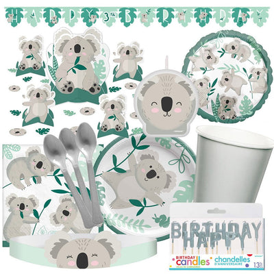 Koala Party 8 Guest Happy Birthday Tableware Party Pack