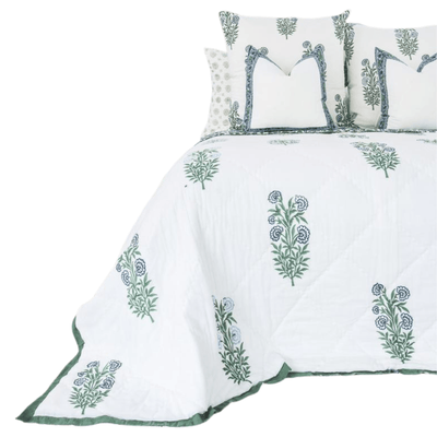 Kolka Iris Quilt Bedspread Throw Rug Queen Size