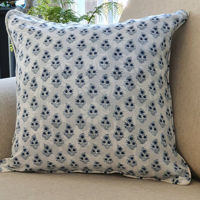 Kolka Navy Boota Soft Cotton Voile Decorative Cushion High Quality - Ruby Payday Deals