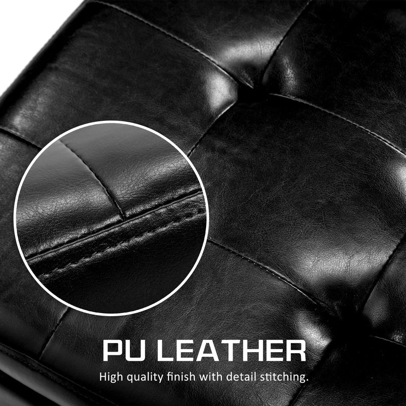 La Bella 102cm Black Storage Ottoman Stool Leather Payday Deals