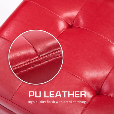 La Bella 102cm Red Storage Ottoman Stool Leather Payday Deals