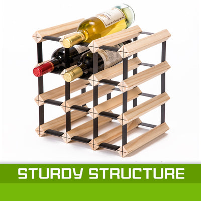 La Bella 12 Bottle Timber Wine Rack Storage Cellar Organiser Payday Deals