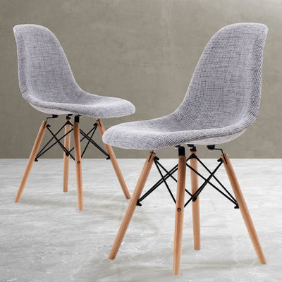 La Bella 2 Set Grey Retro Dining Cafe Chair DSW Fabric Payday Deals