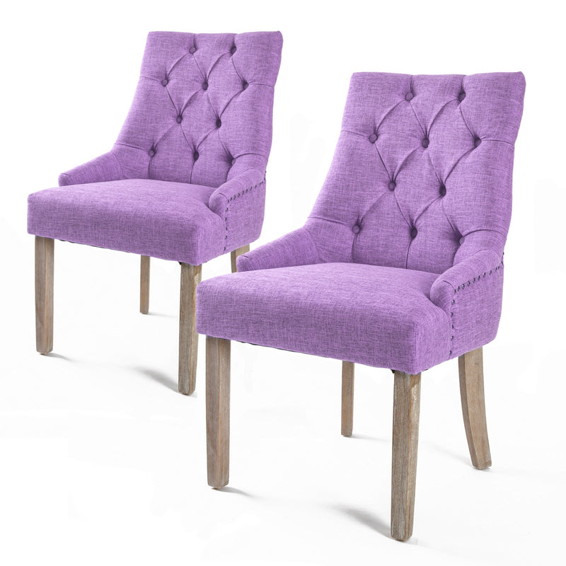 La Bella 2 Set Violet French Provincial Dining Chair Amour Oak Leg Payday Deals