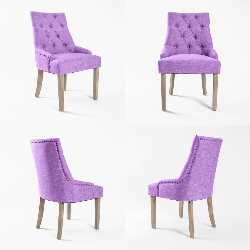 La Bella 2 Set Violet French Provincial Dining Chair Amour Oak Leg Payday Deals