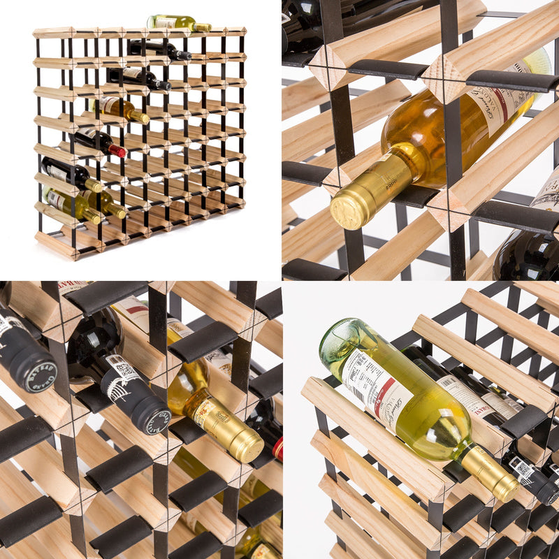 La Bella 72 Bottle Timber Wine Rack Storage Cellar Organiser Payday Deals