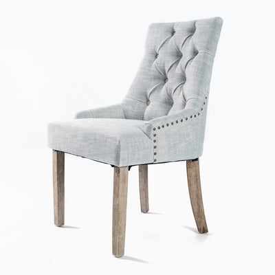 La Bella Grey French Provincial Dining Chair Amour Oak Leg