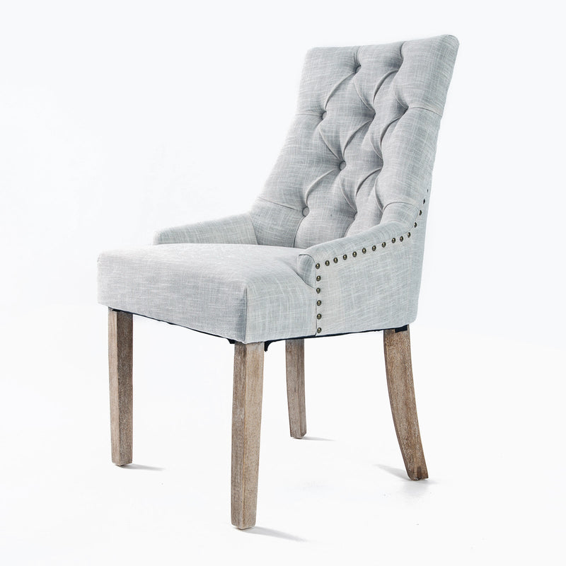 La Bella Grey French Provincial Dining Chair Amour Oak Leg Payday Deals