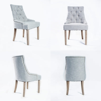 La Bella Grey French Provincial Dining Chair Amour Oak Leg Payday Deals