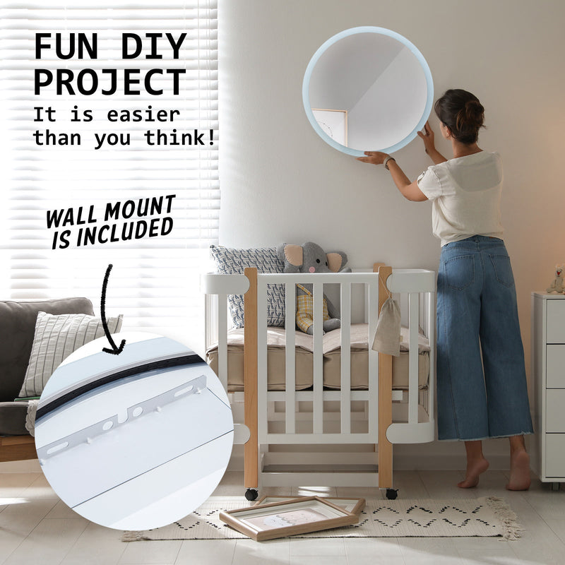 La Bella LED Wall Mirror Round Touch Anti-Fog Makeup Decor Bathroom Vanity 50cm Payday Deals
