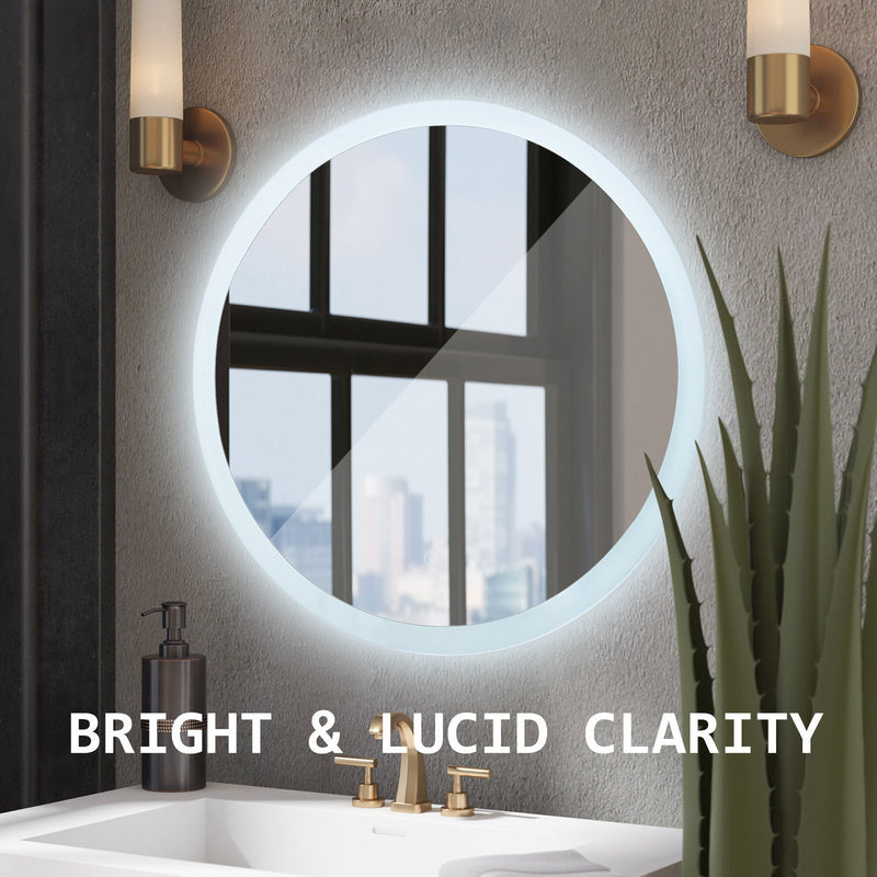 La Bella LED Wall Mirror Round Touch Anti-Fog Makeup Decor Bathroom Vanity 60cm Payday Deals