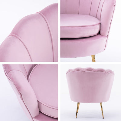 La Bella Shell Scallop Pink Armchair Lounge Chair Accent Velvet Payday Deals