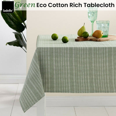 Ladelle Green Eco Cotton Rich Tablecloth 150 x 225 cm Payday Deals