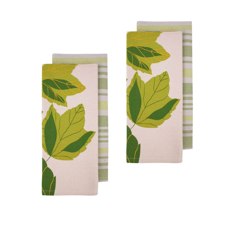 Ladelle Harvest Time Set of 4 Cotton Kitchen Towels Green Payday Deals