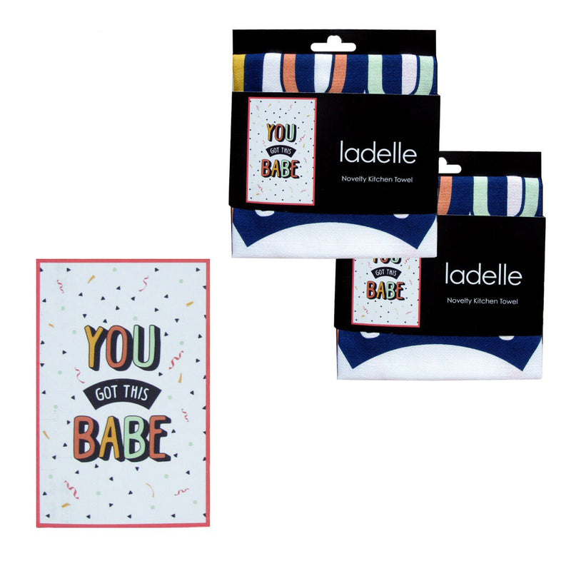 Ladelle Set of 2 Cotton Tea Towels You Got This Babe Payday Deals