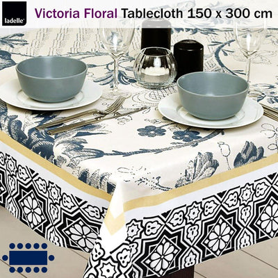 Ladelle Victoria Floral Tablecloth 10 to 12 Seater Oblong 150 x 300 cm Payday Deals