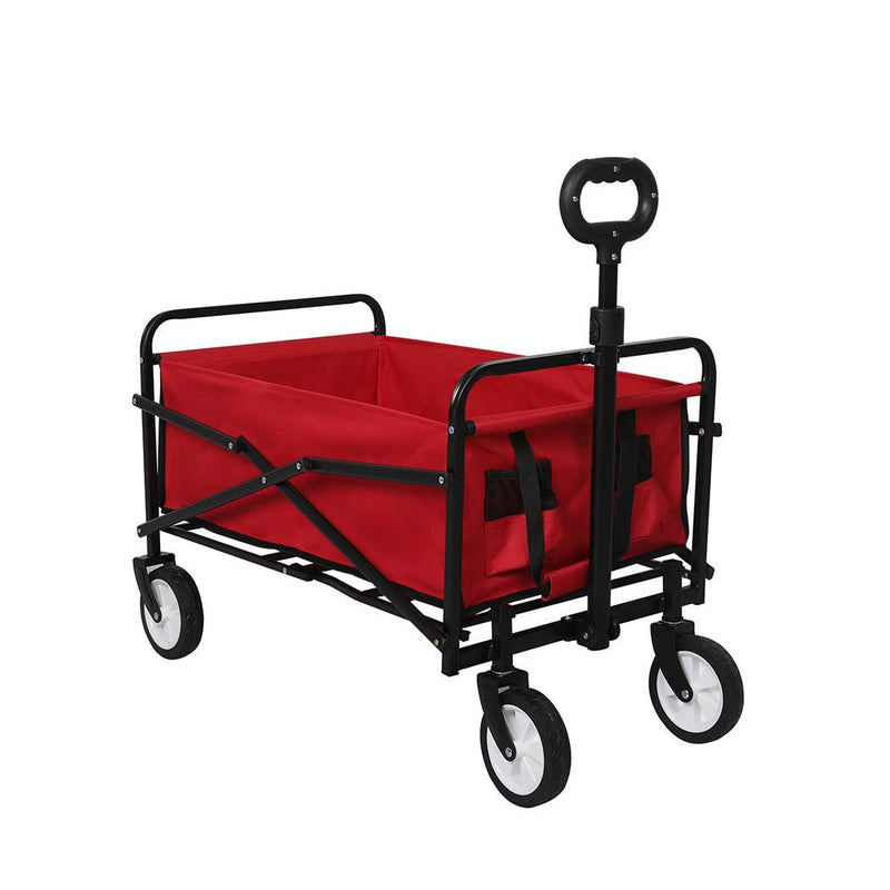 Lambu Garden Trolley Cart Foldable Picnic Wagon Outdoor Camping Trailer Red Payday Deals