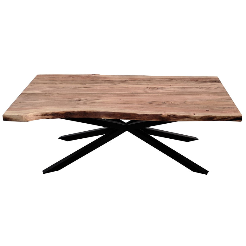 Lantana Coffee Table 130cm Live Edge Solid Acacia Timber Wood Metal Leg -Natural Payday Deals