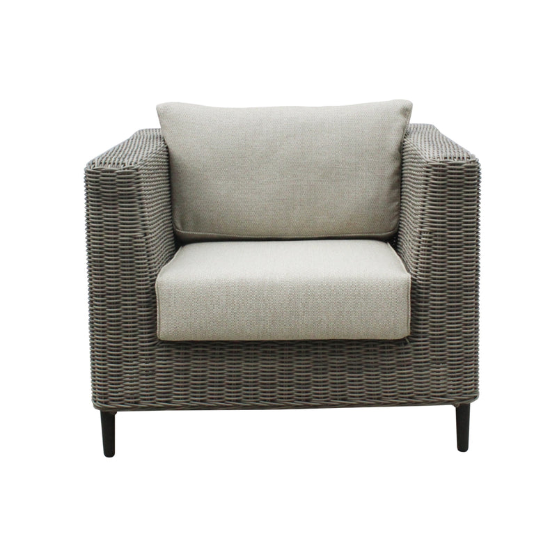 Lara 1 Seater Outdoor Sofa Armchair Rattan Wicker Lounge Light Grey Payday Deals