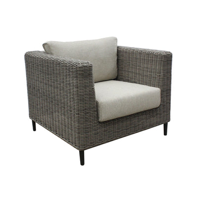 Lara 1 Seater Outdoor Sofa Armchair Rattan Wicker Lounge Light Grey Payday Deals