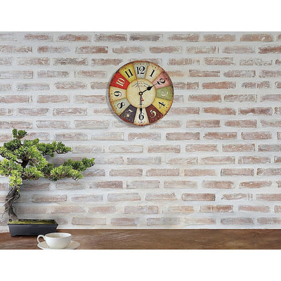 Large Colourful Wall Clock Kitchen  Office Retro Timepiece Payday Deals