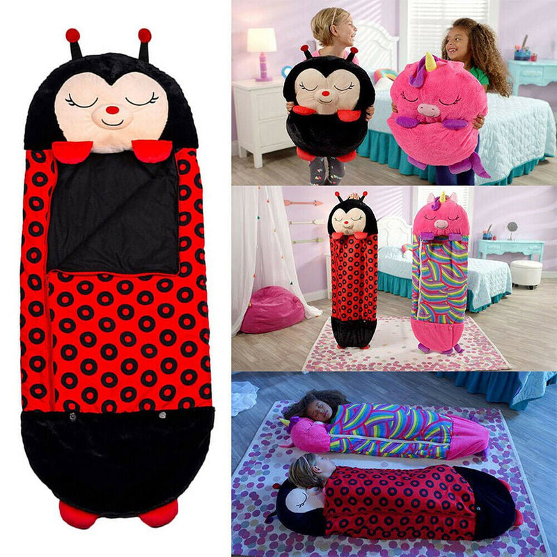 Large Size Happy Sleeping Bag Child Pillow Birthday Gift Camping Kids Nappers Black Payday Deals