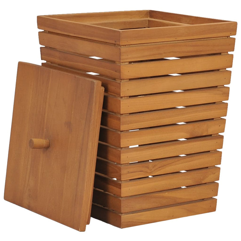 Laundry Basket 30x30x45 cm Solid Teak Wood Payday Deals