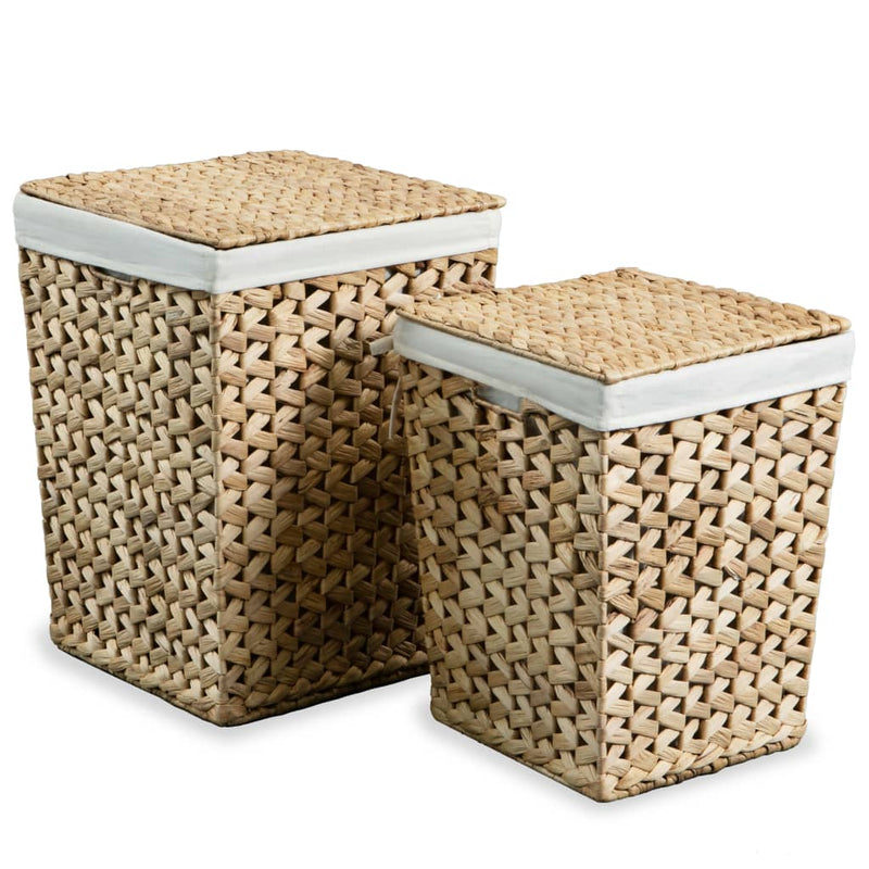 Laundry Basket Set 2 Pieces Water Hyacinth Payday Deals