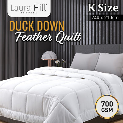 Laura Hill 700GSM Duck Down Feather Quilt Duvet Doona - King Payday Deals