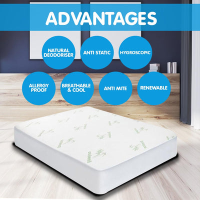 Laura Hill Fitted Bamboo Mattress Protector Underlay Queen King Single Size Payday Deals