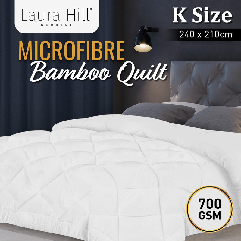 Laura Hill Microfibre Bamboo Comforter Quilt 700gsm - King Payday Deals