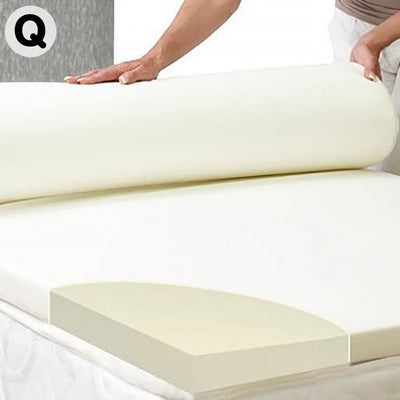 Laura Hill Queen Foam Mattress Topper Underlay Fabric Jacquard Cover 5cm Protector Payday Deals