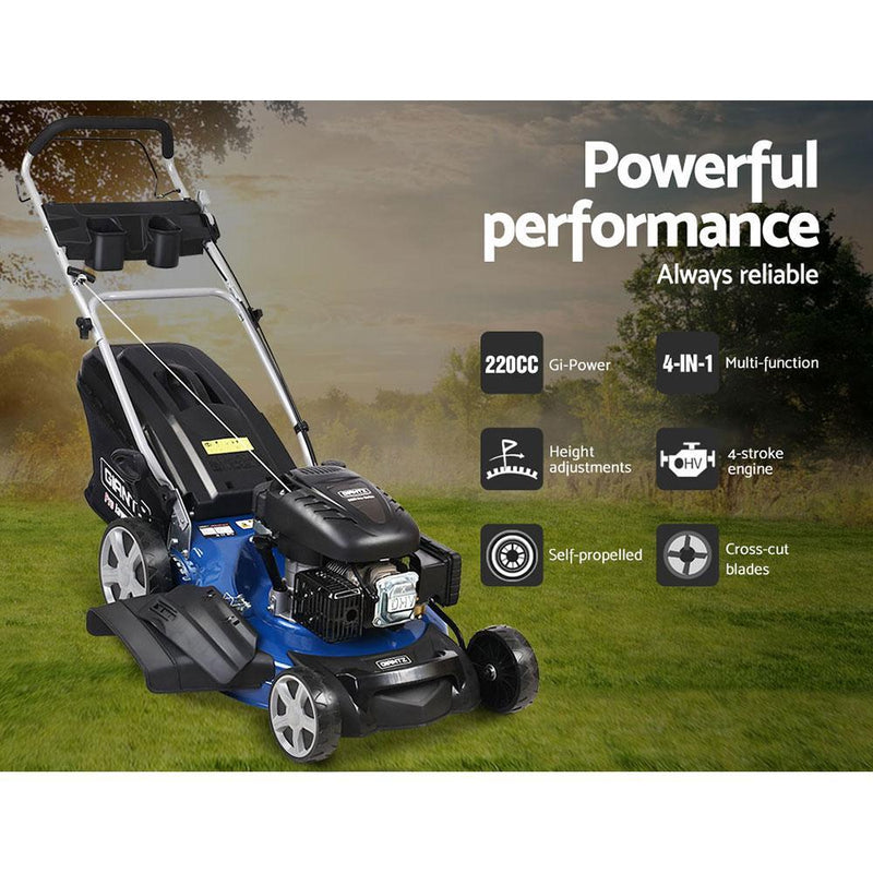 Lawn Mower Self Propelled 22 inch 220cc 4 IN 1