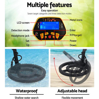 LCD Screen Metal Detector with Headphones - Yellow Payday Deals