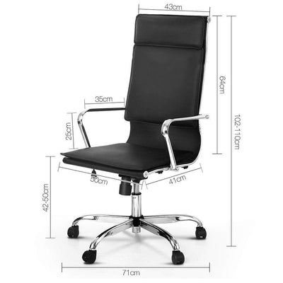 Leather High Back Office Desk Chair - Black Payday Deals