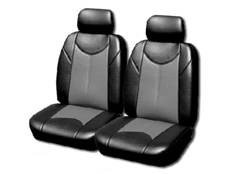 Leather Look Car Seat Covers For Nissan Frontier D22 Dual Cab 1997-2020 | Grey Payday Deals