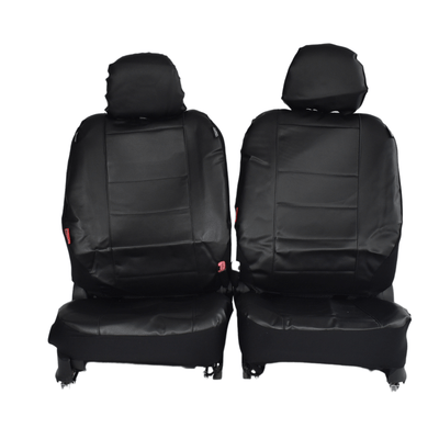 Leather Look Car Seat Covers For Nissan Frontier D40 Dual Cab  2007-2020 | Black