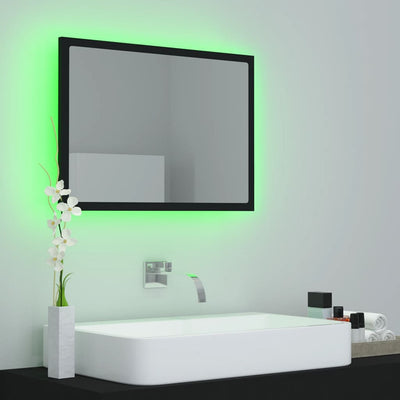 LED Bathroom Mirror Black 60x8.5x37 cm Chipboard Payday Deals