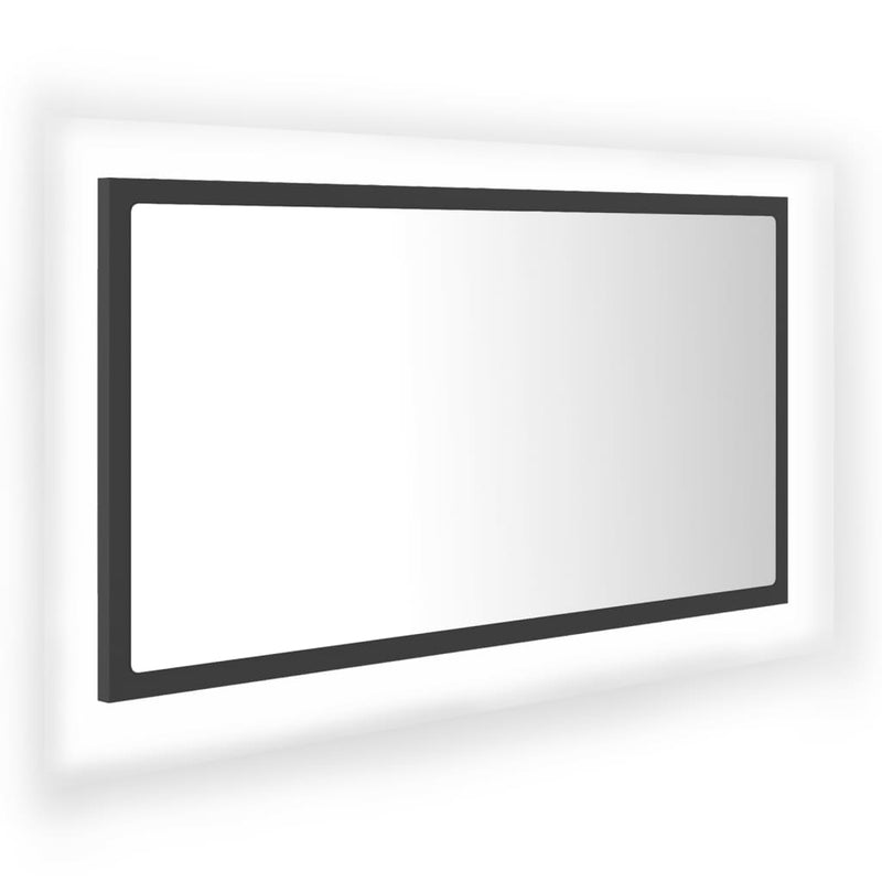 LED Bathroom Mirror Grey 80x8.5x37 cm Chipboard Payday Deals