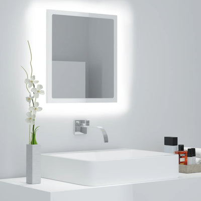 LED Bathroom Mirror High Gloss White 40x8.5x37 cm Chipboard Payday Deals