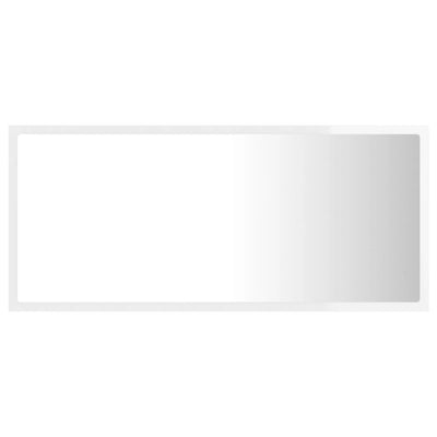 LED Bathroom Mirror High Gloss White 90x8.5x37 cm Chipboard Payday Deals