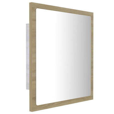 LED Bathroom Mirror Sonoma Oak 40x8.5x37 cm Chipboard Payday Deals