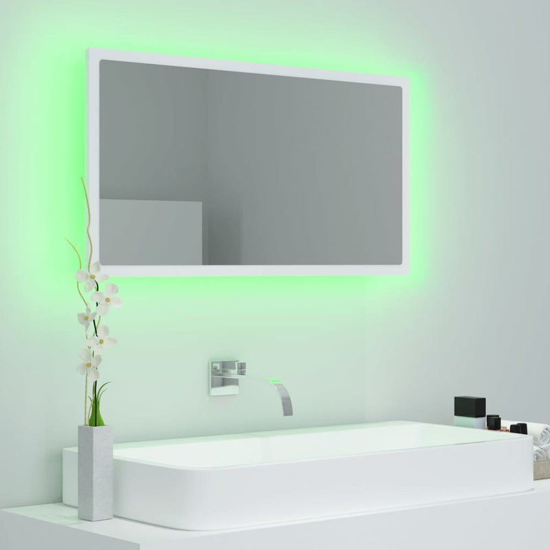 LED Bathroom Mirror White 80x8.5x37 cm Engineered Wood Payday Deals