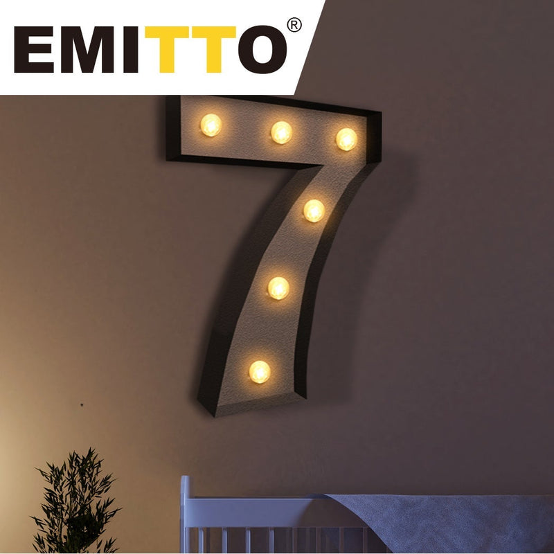 LED Metal Number Lights Free Standing Hanging Marquee Event Party Decor Number 7 Payday Deals