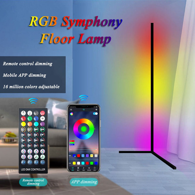LED RGB Floor Corner Lamp Light Stand Bluetooth Remote Streaming Gaming Decor AU Payday Deals