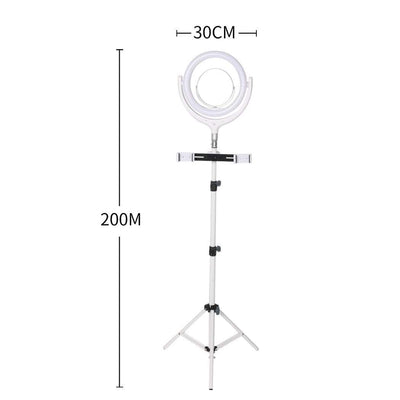 LED Ring Light with Tripod Stand Phone Holder Dimmable Studio Lamp Makeup Mirror White Payday Deals