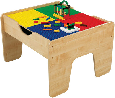 Lego Compatible 2 in 1 Activity Table for kids (Natural) Payday Deals