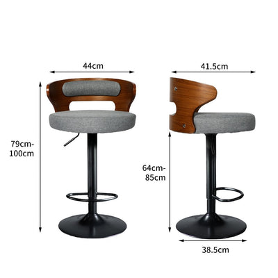 Levede 1x Bar Stools Kitchen Gas Lift Wooden Beech Stool Chair Swivel Barstools Payday Deals